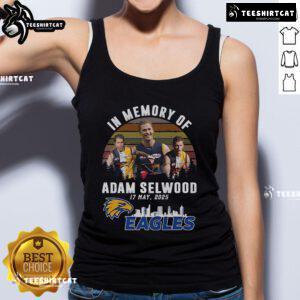 Official In Memory Of Adam Selwood 2025 West Coast Eagles Limited Edition Tank Top showcasing team colors and logo.