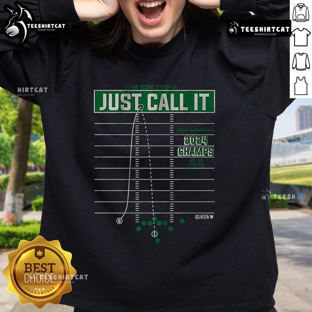 Official Jalen Hurts & DeVonta Smith Just Call It Sweatshirt, showcasing team spirit and style for Eagles fans.