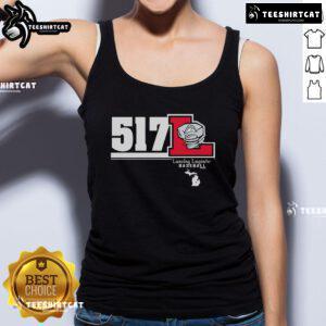 Official Lansing Lugnuts 517 Tank Top featuring vibrant team colors and logo, perfect for summer baseball fans.