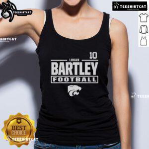 Alt Text: Official Logan Bartley Youth Grey K-State Wildcats NIL Stacked Box Player Special Tank Top for young fans.