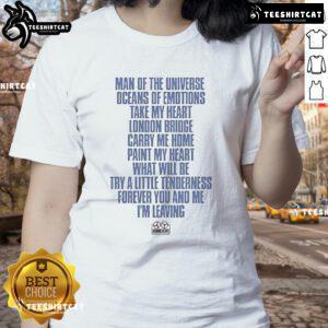 Alt Text: Official Man Of The Universe Oceans Of Emotions tee featuring London Bridge design, perfect for ladies' fashion.