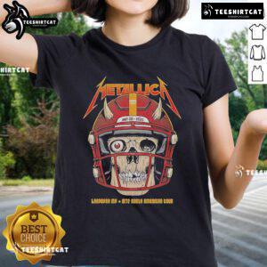 Official Metallica May 28, 2025 Landover M72 North American Tour ladies tee featuring iconic band logo and design.