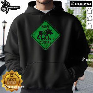 Alt Text: Official Mikko Rantanen Moose Scoring Sign Hoodie featuring unique design and vibrant colors for fans.