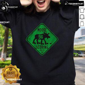 Alt Text: Official Mikko Rantanen Moose Scoring Sign Sweatshirt featuring vibrant graphics and comfortable design for fans.