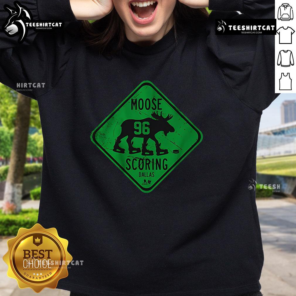 Alt Text: Official Mikko Rantanen Moose Scoring Sign Sweatshirt featuring vibrant graphics and comfortable design for fans.