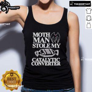 Official Mothman Stole My Catalytic Converter tank top featuring a quirky design perfect for fans of urban legends.