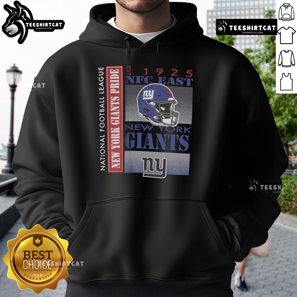 Alt Text: Official New York Giants NFC East hoodie est. 1925, featuring the team's logo and vibrant blue color, perfect for fans.