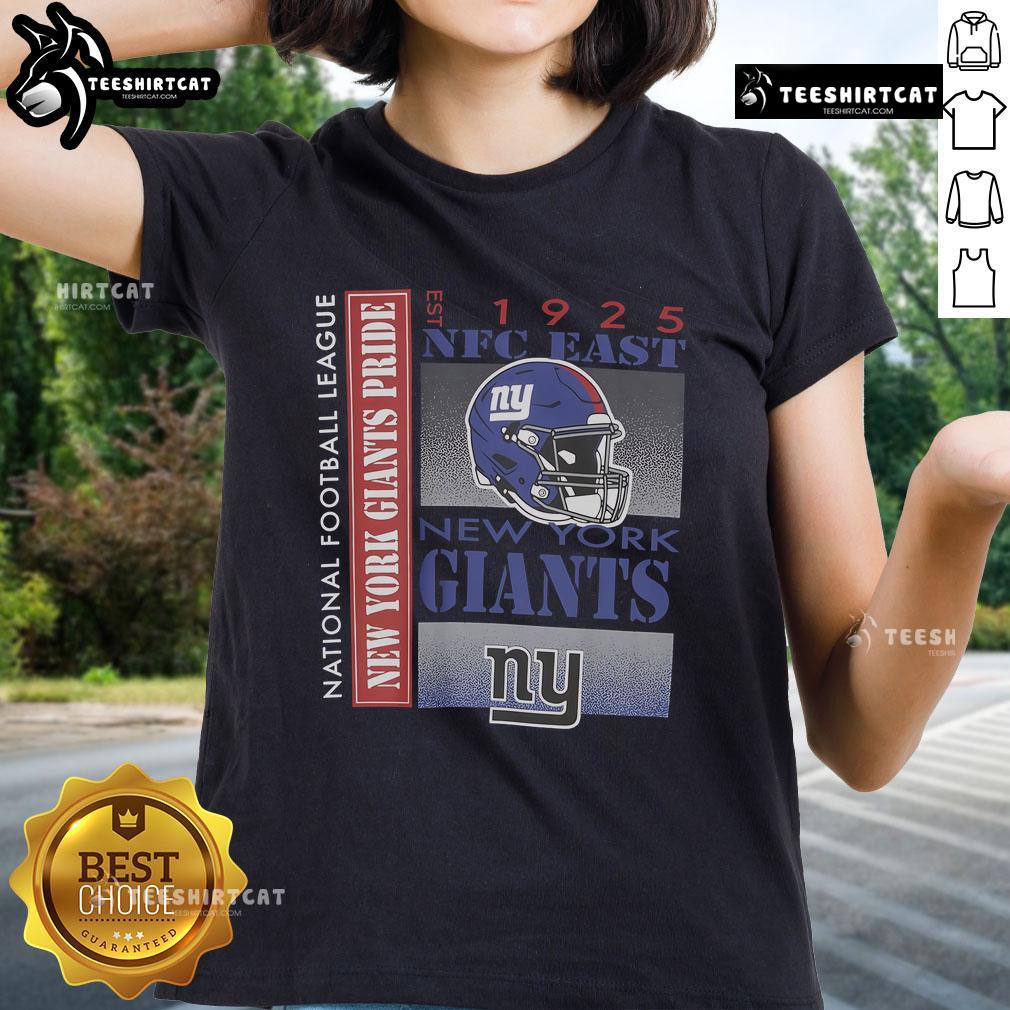 Official New York Giants NFC East Est. 1925 NFL ladies tee featuring team logo and vintage design, perfect for fans.