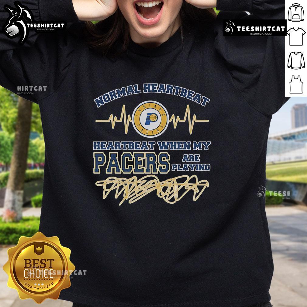 Official Indiana Pacers sweatshirt featuring a heartbeat design, perfect for fans during game time.