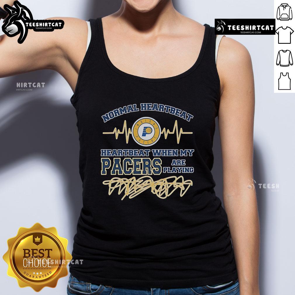 Official Normal Heartbeat tank top for Indiana Pacers fans, showcasing team spirit during games with stylish design.