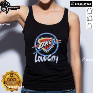 Official OKC Thunder Neon Loud City Tank Top featuring vibrant colors and team logo, perfect for fans and summer wear.