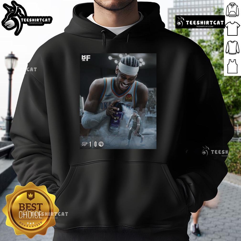 Official Oklahoma City Thunder hoodie featuring bold team logo, perfect for fans supporting against the Minnesota Timberwolves.