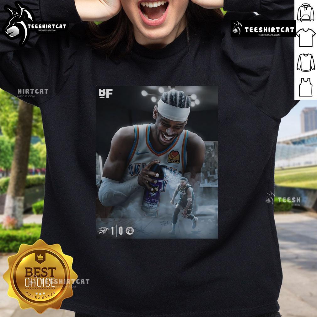 Official Oklahoma City Thunder sweatshirt showcasing team colors, perfect for fans and supporters of the Thunder.