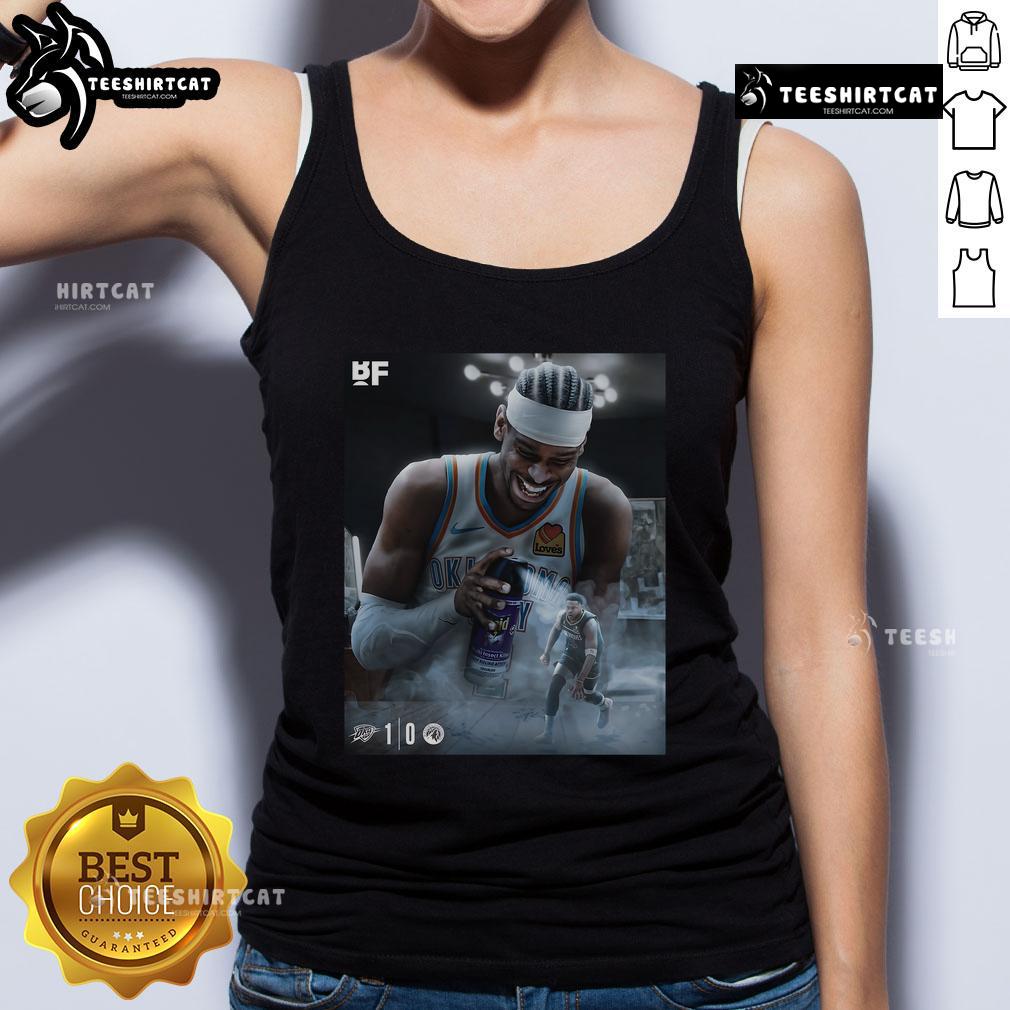 Official Oklahoma City Thunder tank top featuring bold graphics, perfect for fans celebrating the team's victory over Minnesota Timberwolves.