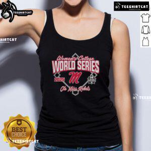 Official Ole Miss Rebels Softball 2025 NCAA Women's College World Series Bound Tank Top featuring team logo and vibrant colors.