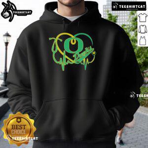 Official Oregon Ducks Caring Heartbeat Nurse Hoodie featuring vibrant team colors and a stylish design for fans.