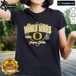 Official Oregon Ducks Softball 2025 NCAA Women's College World Series Bound Ladies Tee showcasing team pride and style.