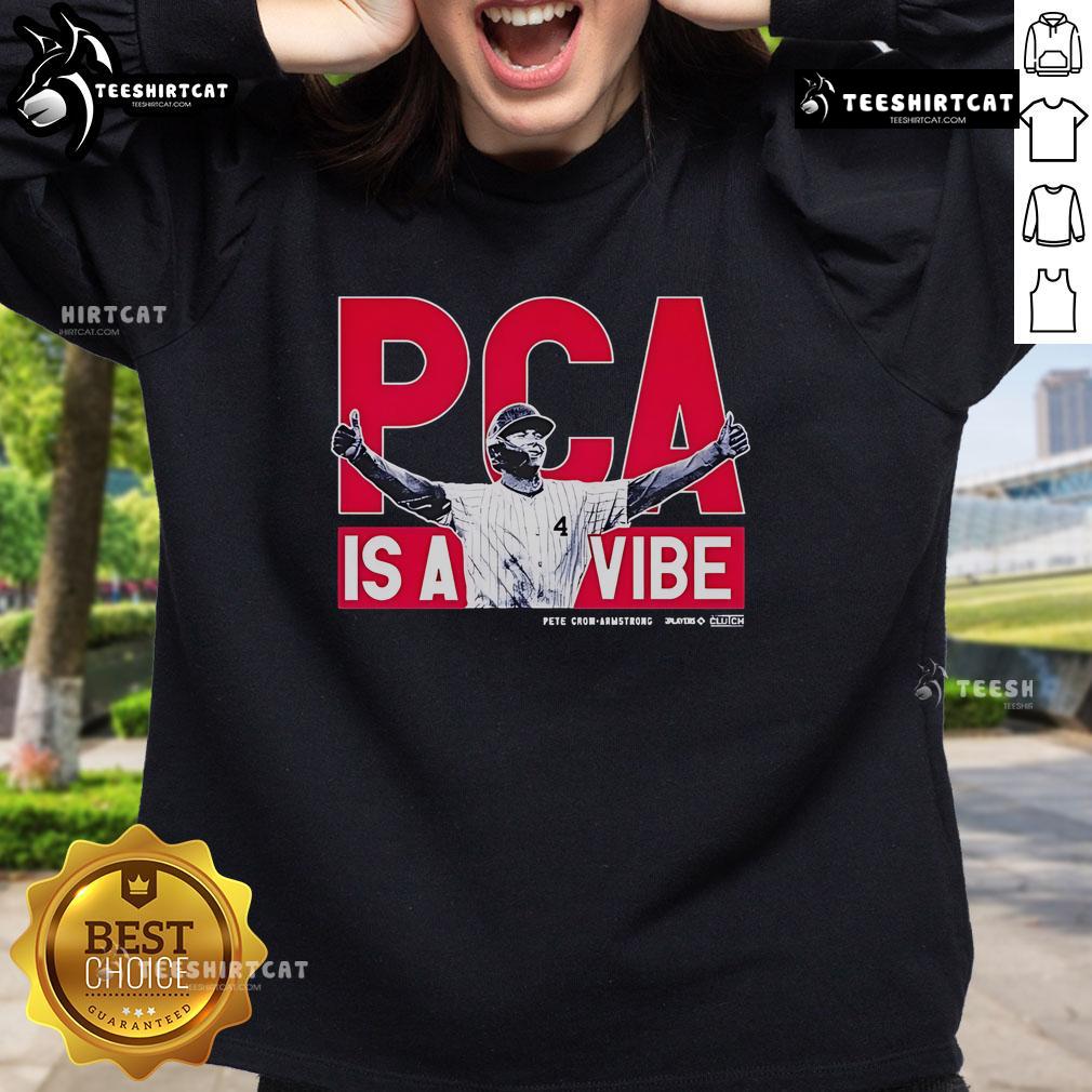 Official PCA is a vibe sweatshirt featuring Pete Crow-Armstrong, perfect for MLBPA fans and stylish casual wear.
