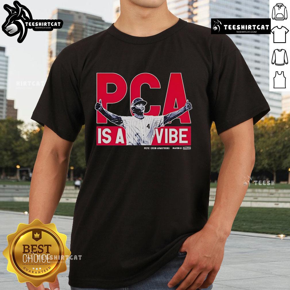 Official PCA Is A Vibe! Pete Crow-Armstrong MLBPA T-Shirt featuring a vibrant design, perfect for baseball fans.