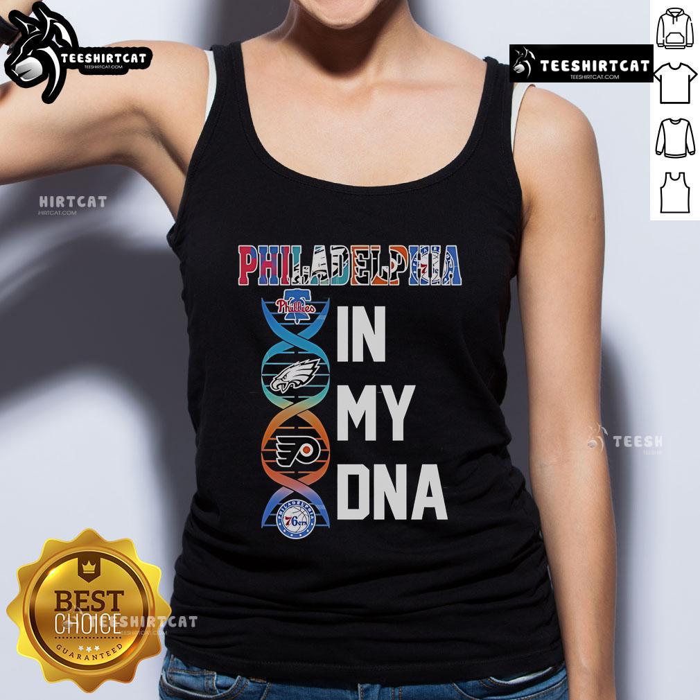 Official Philadelphia Team In My DNA tank top featuring vibrant team colors and logo, perfect for fans.