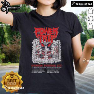 Official Power Trip Europe Summer 2025 Tour Dates Ladies Tee with stylish design and vibrant colors for fans.