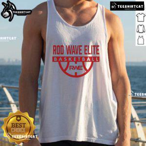 Official Rod Wave Elite Basketball RWE Tank Top featuring stylish design for athletes and fans, perfect for workouts.