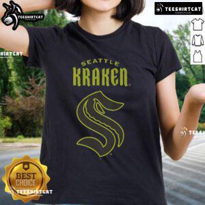 Official Seattle Kraken highlight reel ladies tee featuring vibrant team graphics and a comfortable fit for fans.