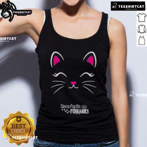 Happy kitty tank top from Official Sierra Pacific Furbabies featuring a playful cat design, perfect for pet lovers.