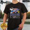 Alt Text: Official Snoopy and Woodstock Oklahoma City Thunder signature t-shirt featuring vibrant graphics and team colors.