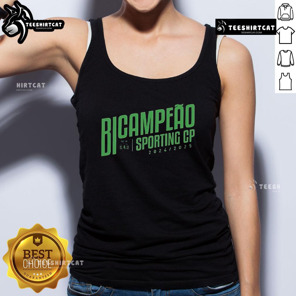 Official Sporting CP Bicampeo 24/25 tank top featuring team colors and logo, perfect for fans and sports enthusiasts.
