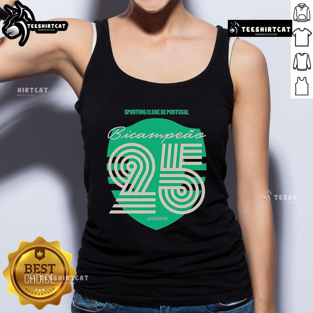 Official Sporting Clube De Portugal Bicampeo 2024-2025 tank top featuring vibrant club colors and logo design.