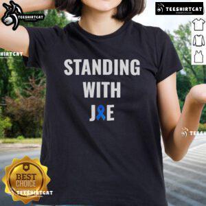 Official Standing With Joe Ladies Tee featuring a stylish design supporting Joe, perfect for casual wear and activism.
