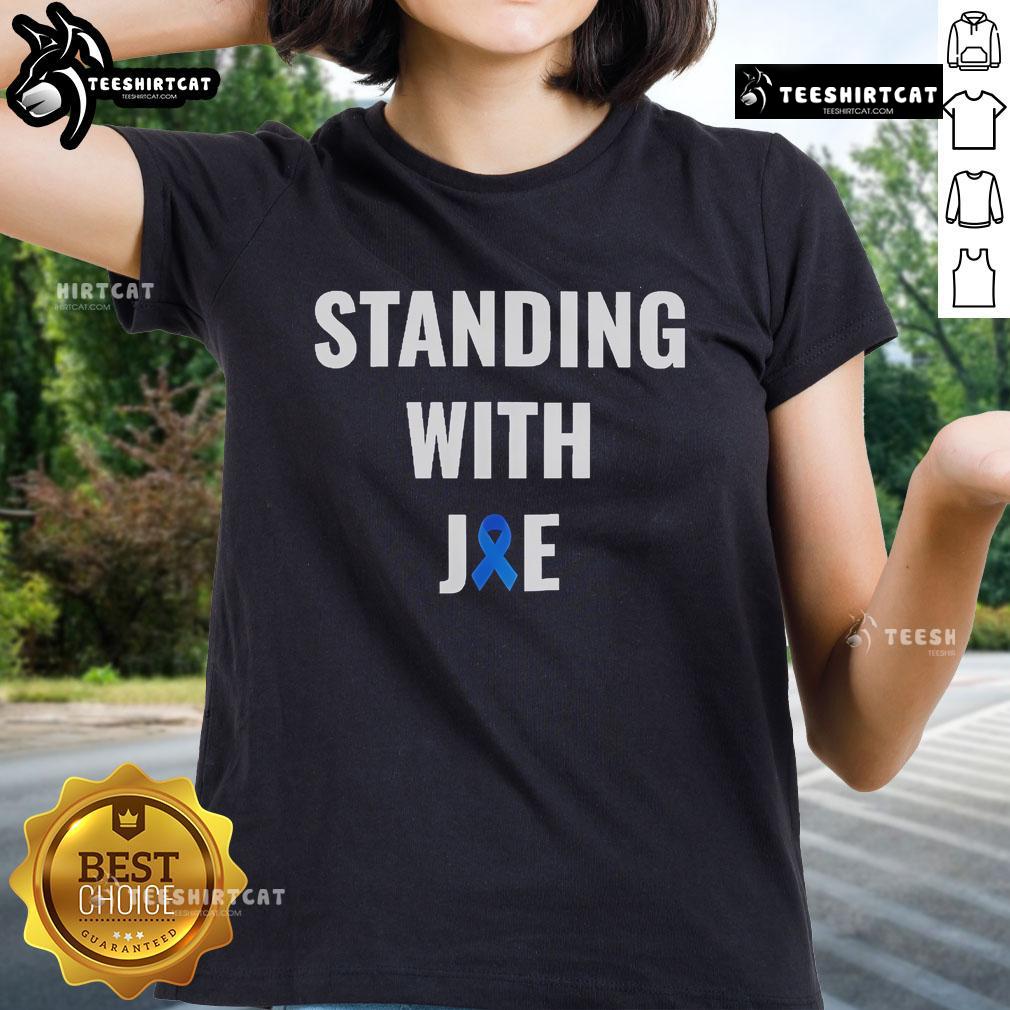 Official Standing With Joe Ladies Tee featuring a stylish design supporting Joe, perfect for casual wear and activism.