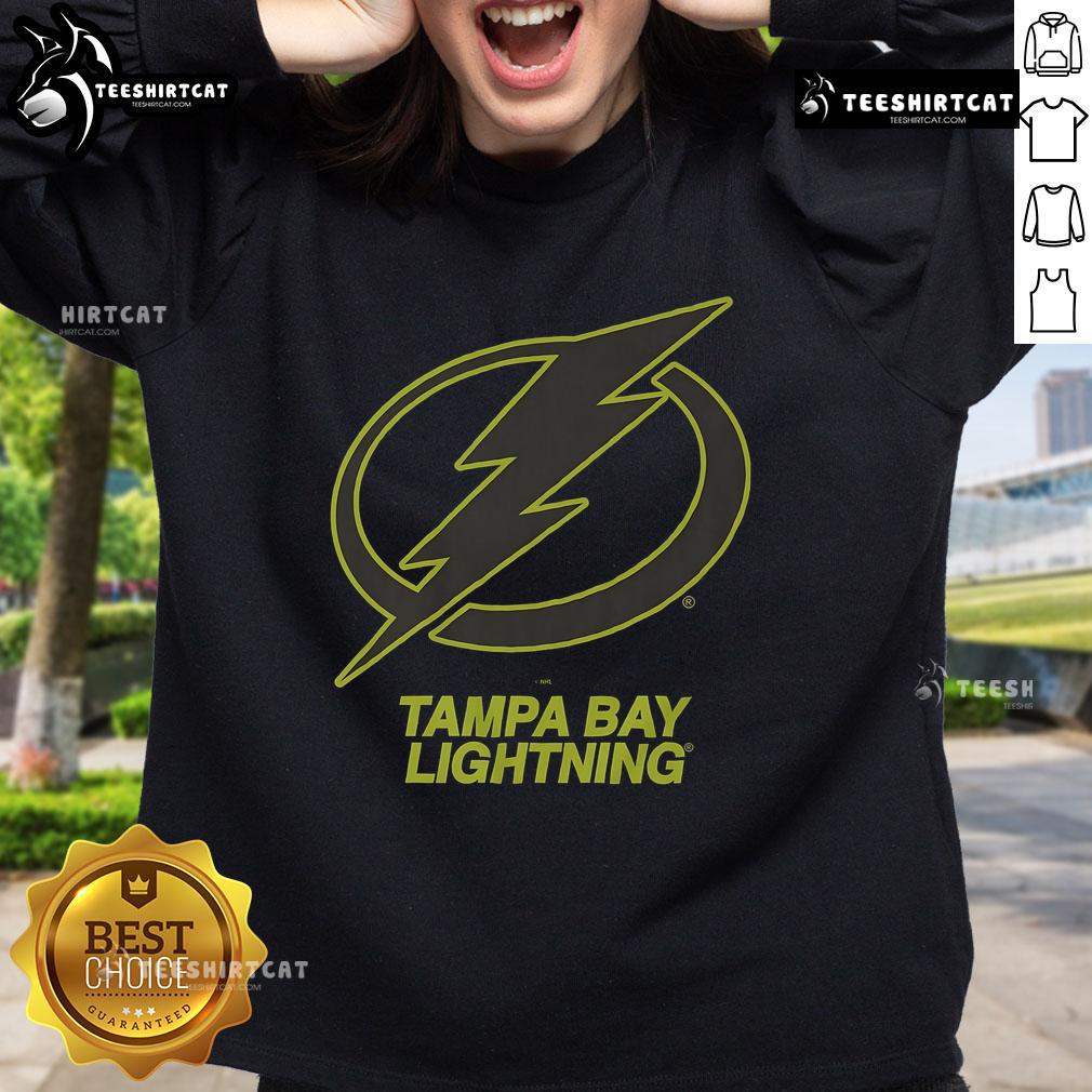 Official Tampa Bay Lightning Highlight Reel Sweatshirt featuring team logo and vibrant graphics for fans.