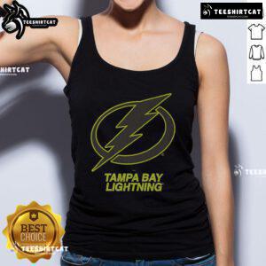 Official Tampa Bay Lightning highlight reel tank top featuring team logo and vibrant graphics, perfect for fans.