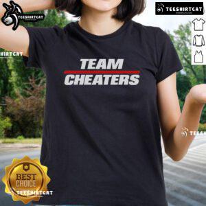 Official Team Cheaters Ladies Tee featuring a stylish design, perfect for fans and casual wear.