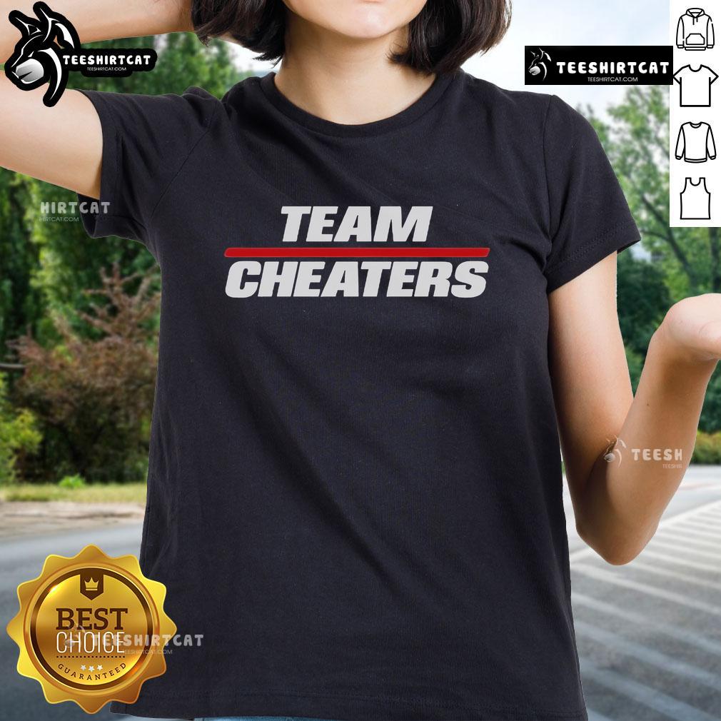 Official Team Cheaters Ladies Tee featuring a stylish design, perfect for fans and casual wear.