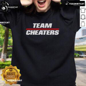 Official Team Cheaters Sweatshirt in black with logo, perfect for casual wear and showing team spirit.