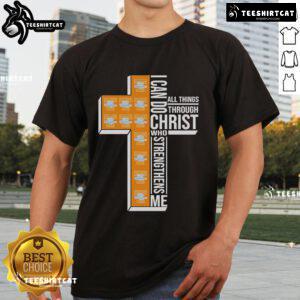 Alt Text: Official Tennessee Lady Volunteers t-shirt featuring I Can Do All Things Through Christ Who Strengthens Me design.