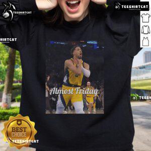Official Tyrese Haliburton Choke Almost Friday Sweatshirt featuring stylish design and vibrant colors for fans.