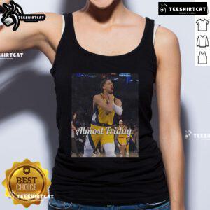 Official Tyrese Haliburton choke Almost Friday tank top featuring vibrant colors and stylish design for fans.