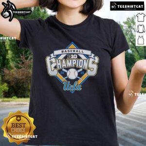 UCLA Bruins Blue 84 2025 Big Ten Baseball Champions Ladies Tee showcasing team pride and style for female fans.