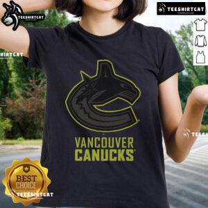Official Vancouver Canucks Highlight Reel Ladies Tee featuring vibrant team colors and logo for female fans.
