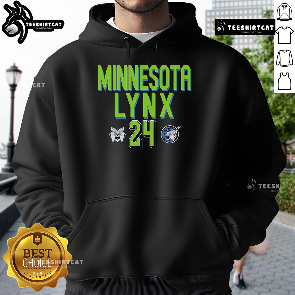 Alt Text: Official WNBA Minnesota Lynx Napheesa Collier hoodie featuring team colors and logo, perfect for fans.