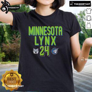 Alt Text: Official WNBA Minnesota Lynx Napheesa Collier ladies tee showcasing team spirit and player pride.