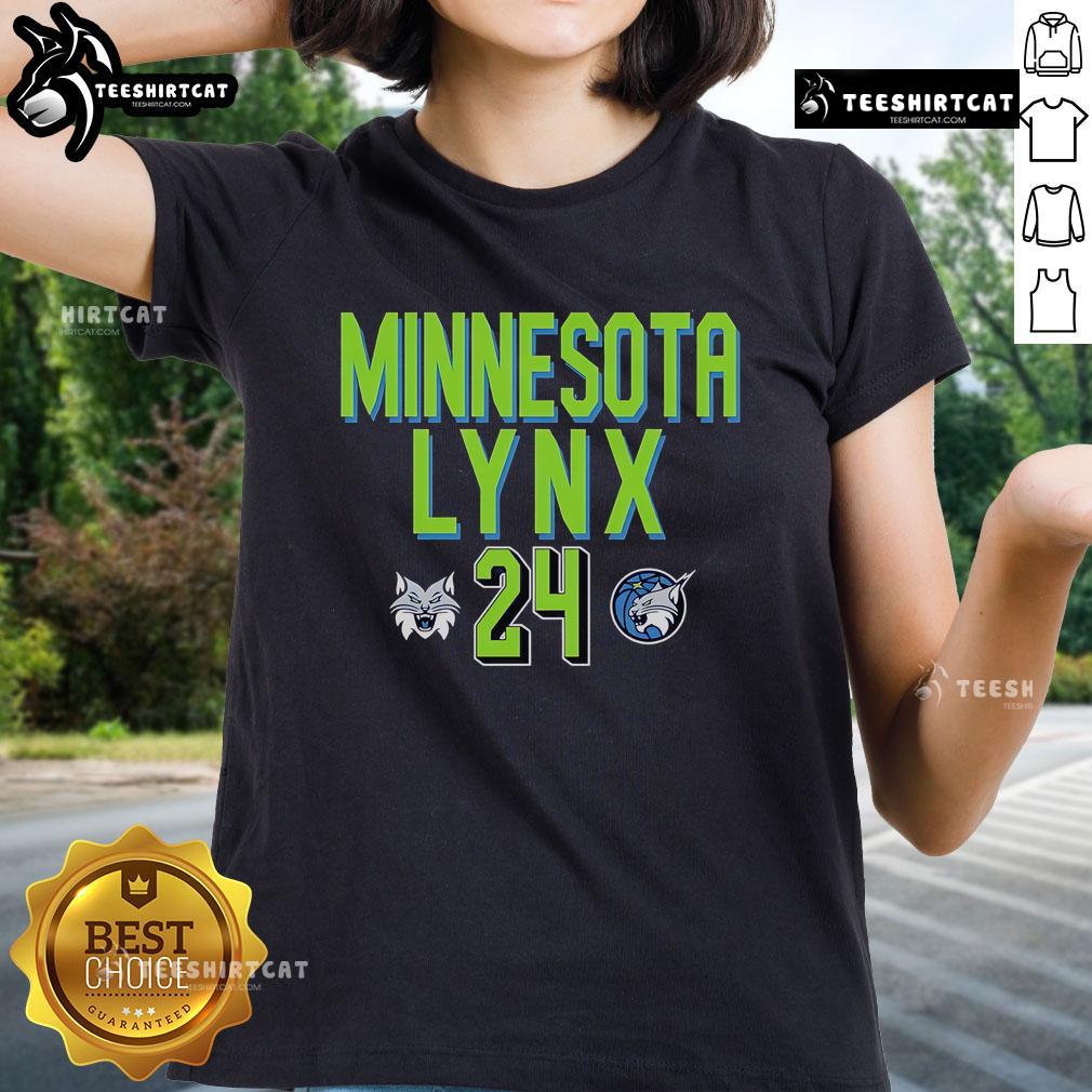 Alt Text: Official WNBA Minnesota Lynx Napheesa Collier ladies tee showcasing team spirit and player pride.
