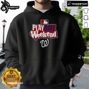 Official Washington Nationals Play Ball Weekend Hoodie featuring team logo and vibrant colors for fans.