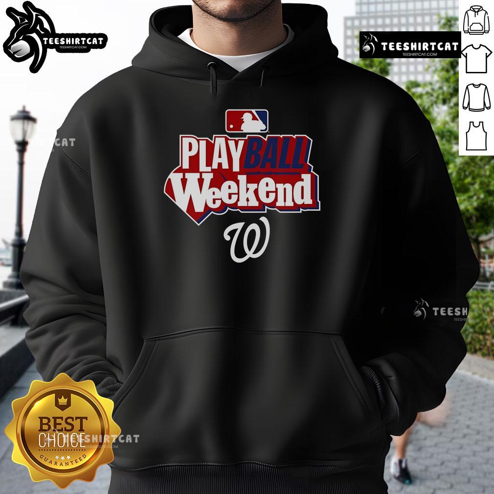 Official Washington Nationals Play Ball Weekend Hoodie featuring team logo and vibrant colors for fans.