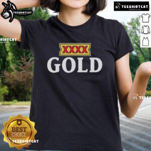 Official XXXX Gold Beer logo on a stylish ladies tee, perfect for fans of refreshing Australian lager.