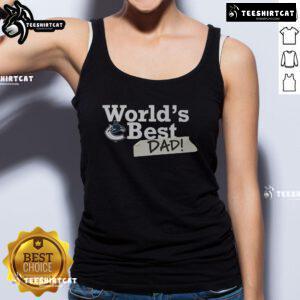 Original Vancouver Canucks World's Best Dad tank top with team logo, perfect for showing dad's hockey spirit.